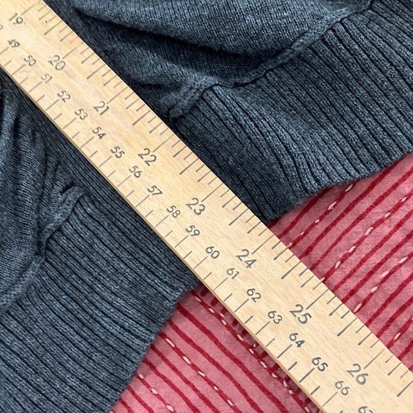 DKNY women’s size large Charcoal Cowl Neck Sweater with large snaps - Picture 7 of 14